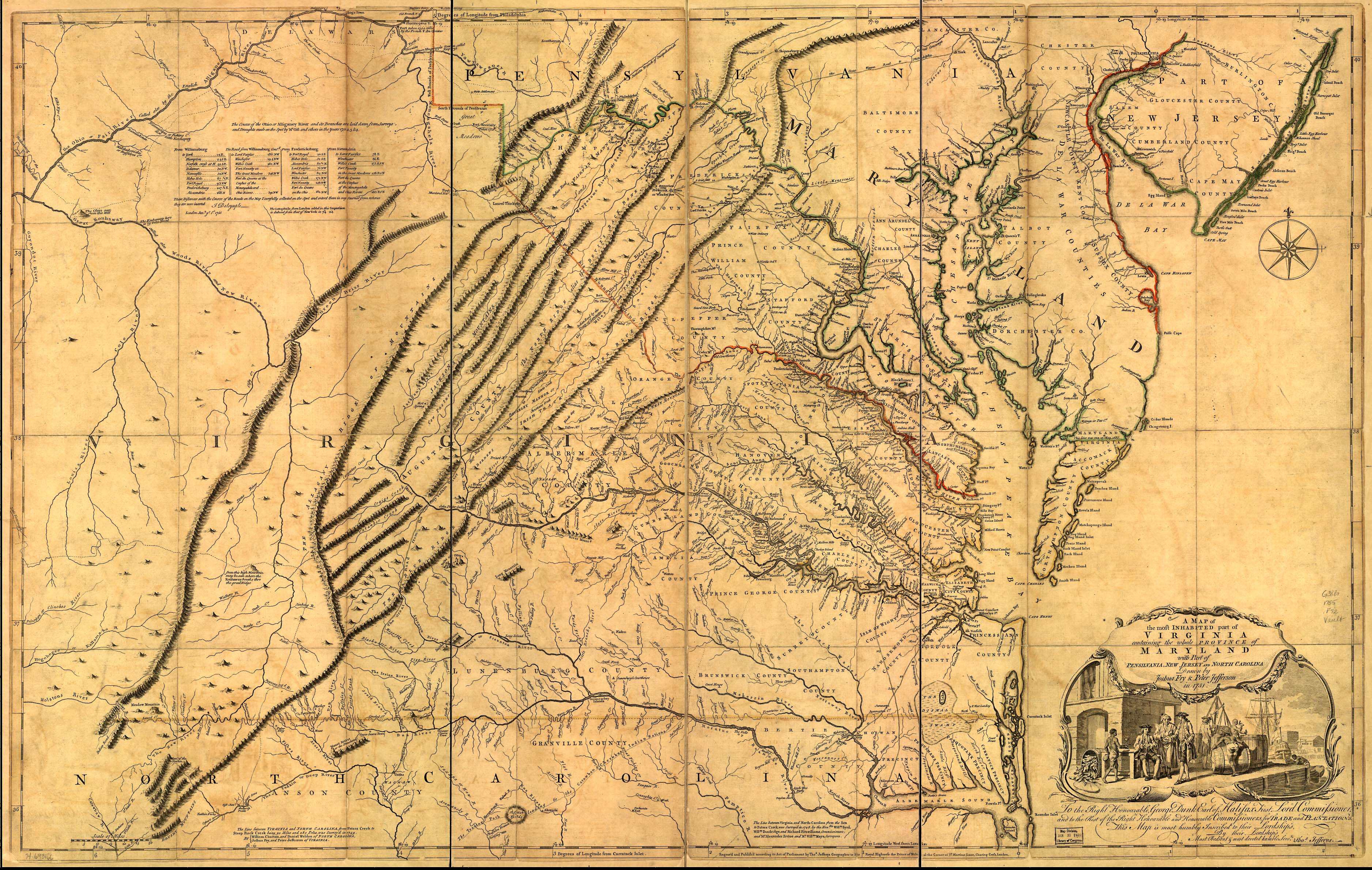 Virginia 1794 - Look closely at the Amherst Co. area and you see both 